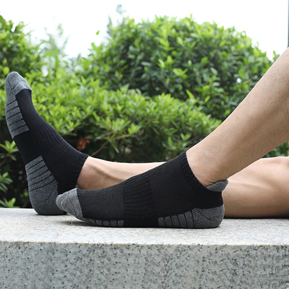 6 Pairs Unisex Cushioned Terry Crew Socks Anti Slip