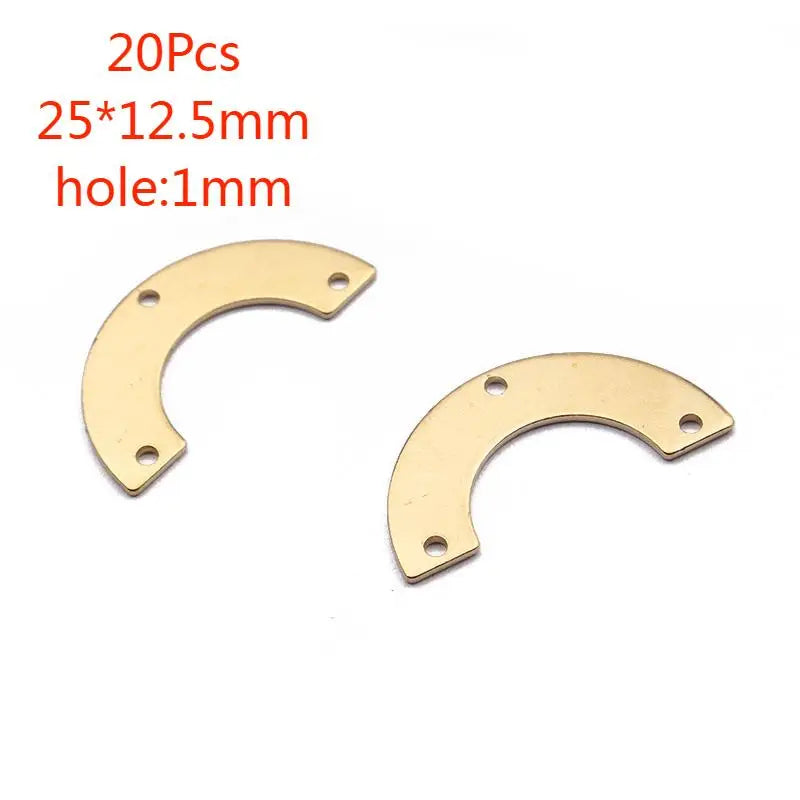 Brass Moon Round Connectors U-Shaped Arch Links for DIY Jewelry Making 10 to 20 Pieces