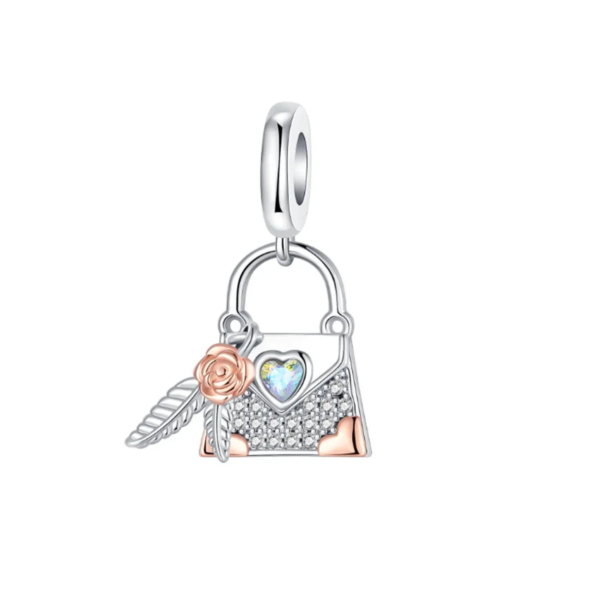 925 Sterling Silver Colorful Snowflake Heart Lock and Key Charms for DIY Necklace and Bracelet Jewelry Gifts