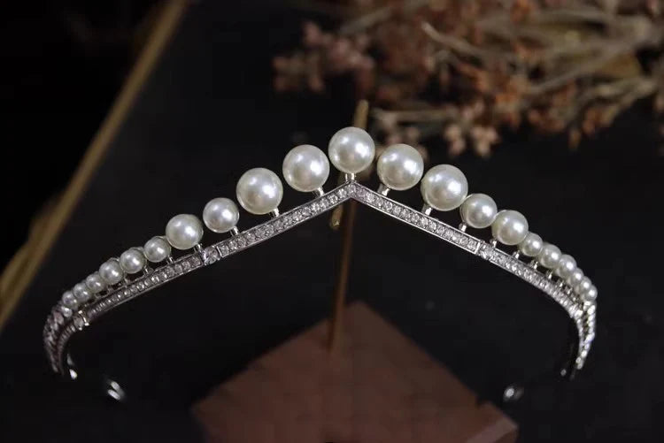 Elegant Pearl Bridal Tiara for Weddings and Engagements