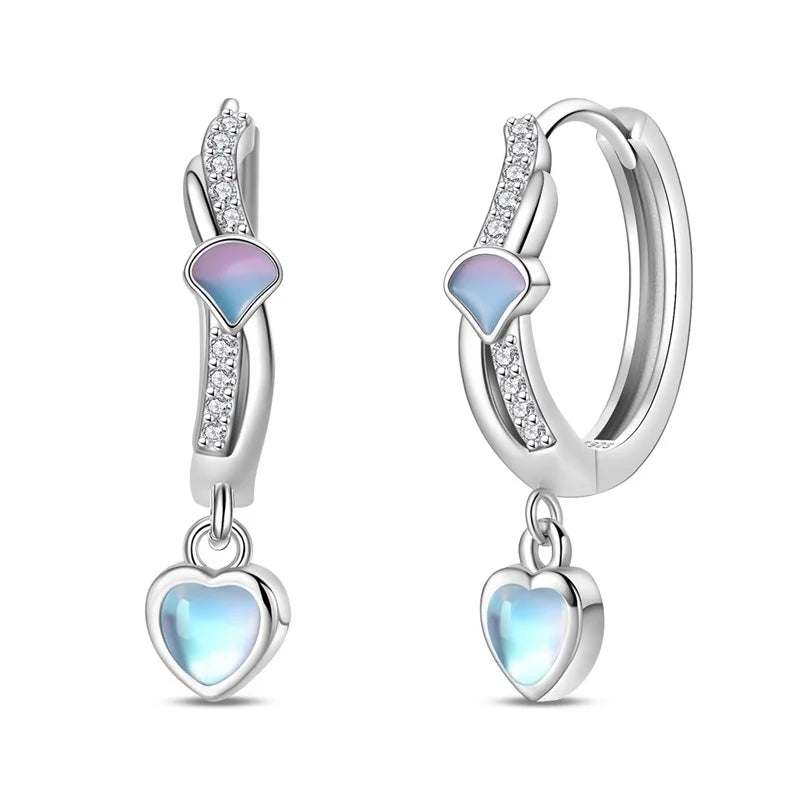 925 Sterling Silver Colorful Butterfly Heart Flower Starfish Bow Geometry Stud Earrings for Women Gift Jewelry Accessories