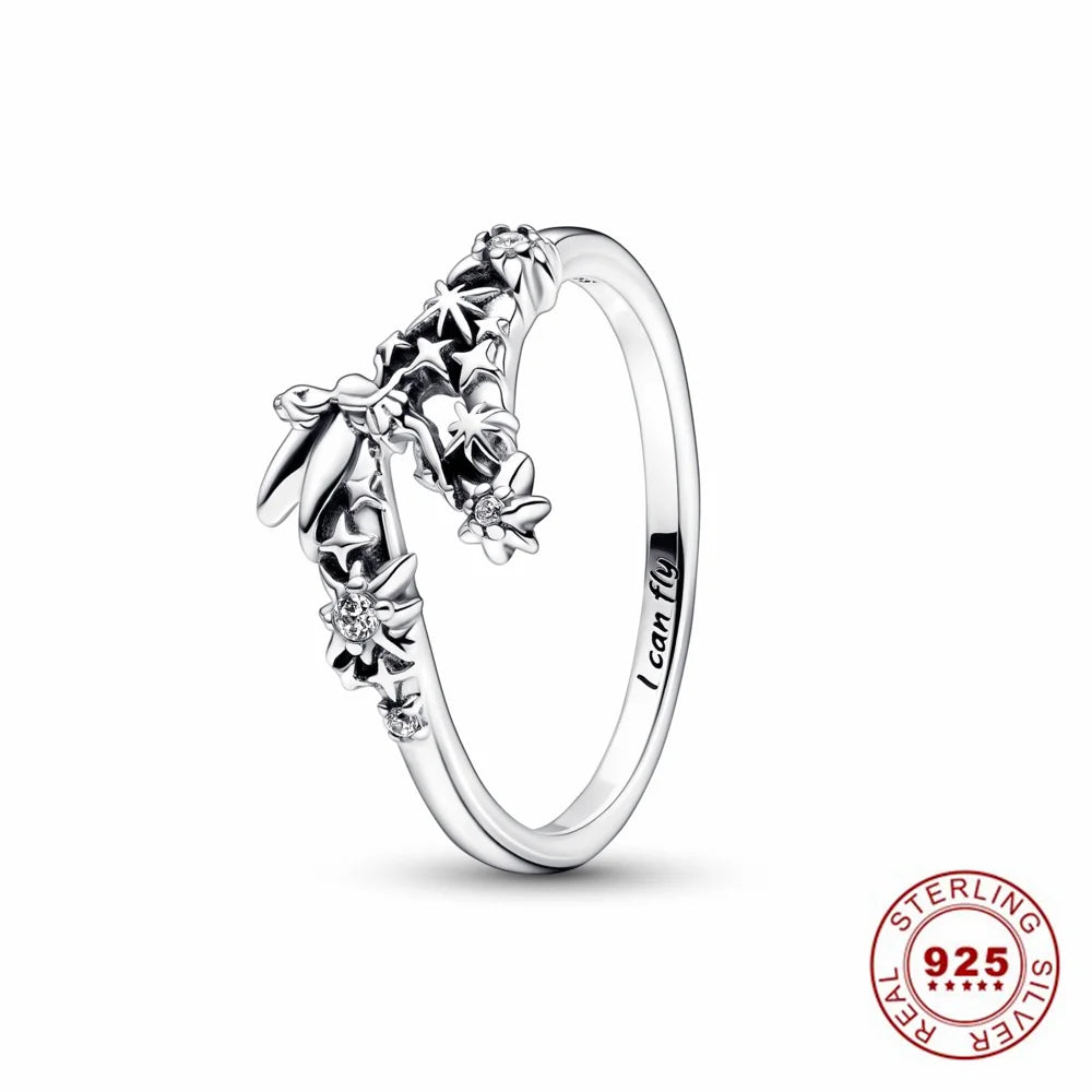 Hot Sale Original 925 Sterling Silver Tiara Heart Sparkling Wedding Rose Gold Ring for Women Sun and Moon Crystals Jewelry PAR184