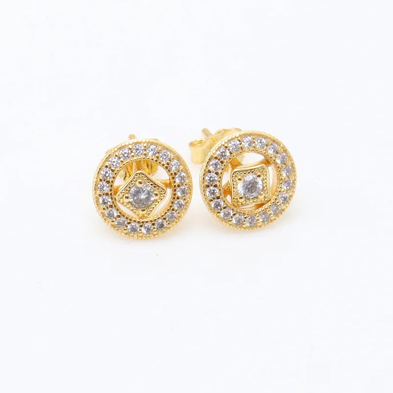 European 925 Silver Blue Snowflake Moon And Heart Zircon Stud Earrings For Women Holiday Exquisite Charm Jewelry