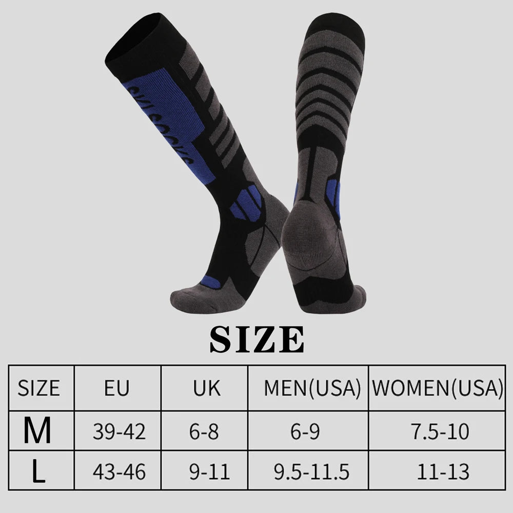 Merino Wool Knee High Ski Socks Thickened Outdoor Warm