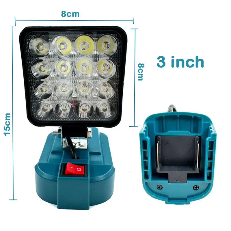 For Makita 14.4V 18V Li Ion Battery Lantern 3 Inch Cordless LED Work Light Camping Emergency Spotlight