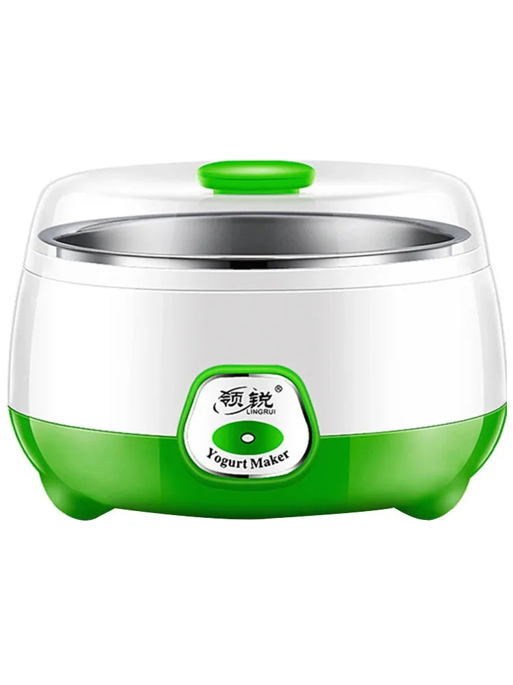 1L Electric Mini Yogurt Maker Automatic Multifunctional 220V Household Rice Wine Maker DIY Yogurt And Natto Fermenting Machine Green EU