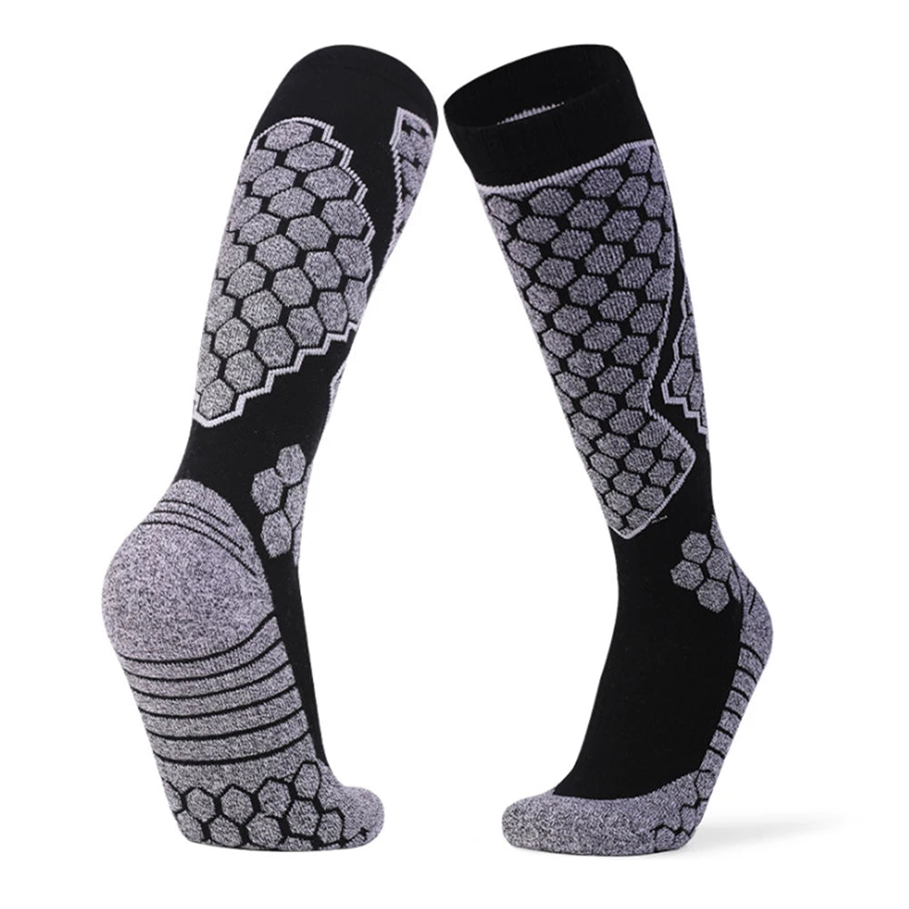 Men Cotton Ski Socks Thick Terry Knee High Warm Outdoor