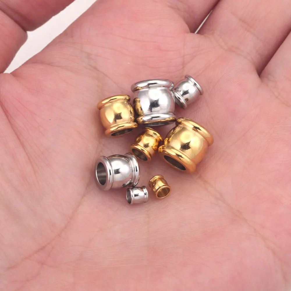 Stainless Steel Big Hole Spacer Beads Set for DIY Jewelry Making