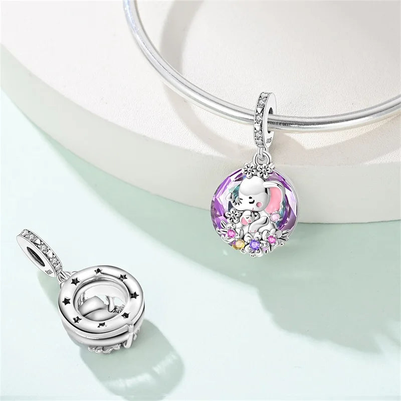 Sterling Silver Angel Mother Friendship Charm Beads for DIY Bracelets