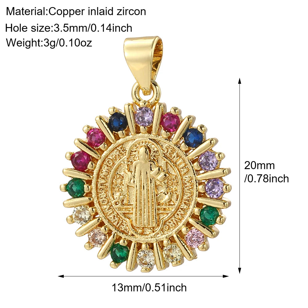 Gold Cubic Zirconia Cross Dangle Charms for Jewelry Making Necklace Bracelet Earrings