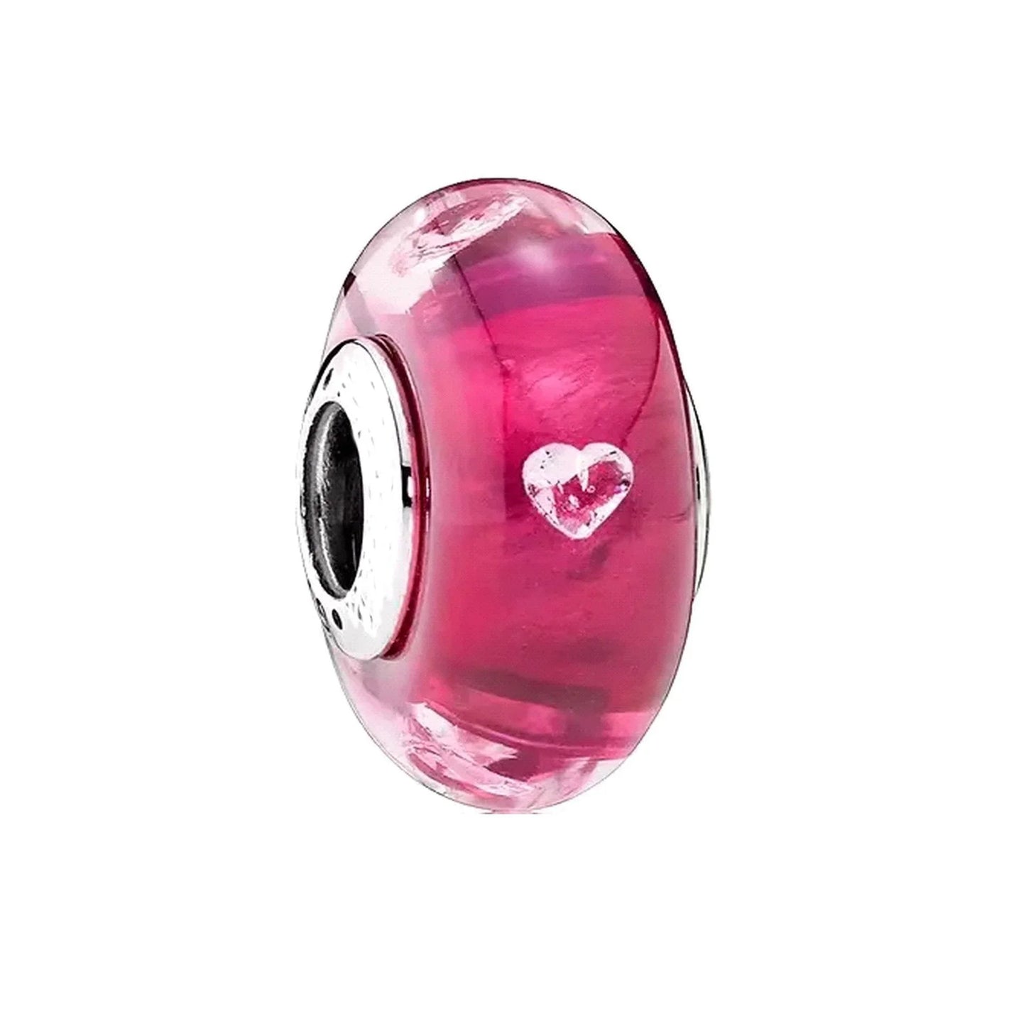 Original 925 Sterling Silver Murano Glass Cat Eyes Charm Colorful Matte Bead for Women Necklace and Bracelet DIY Jewelry