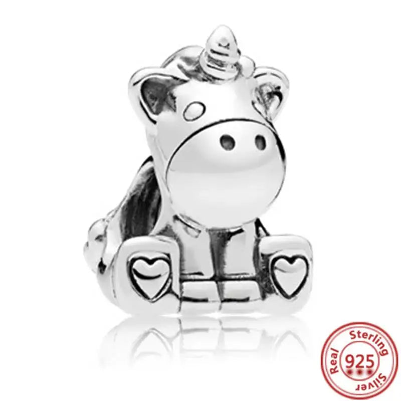 Cute Animal Family Charm Beads for DIY Silver Bracelet Jewelry Making Y107