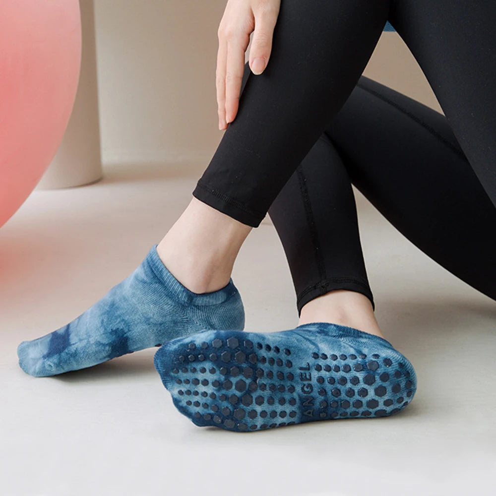 Women Non Slip Cotton Yoga Socks Anklet Pilates Grip