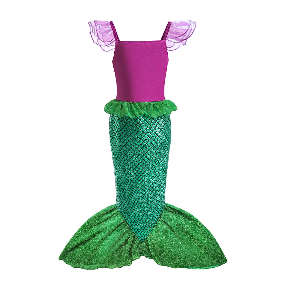New Girl Dresses Princess Mermaid Cosplay Costume For Girls Dress Sets 03