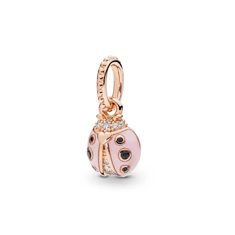 Rose Gold Butterfly Lock Key Charms Beads for DIY Jewelry Making F459