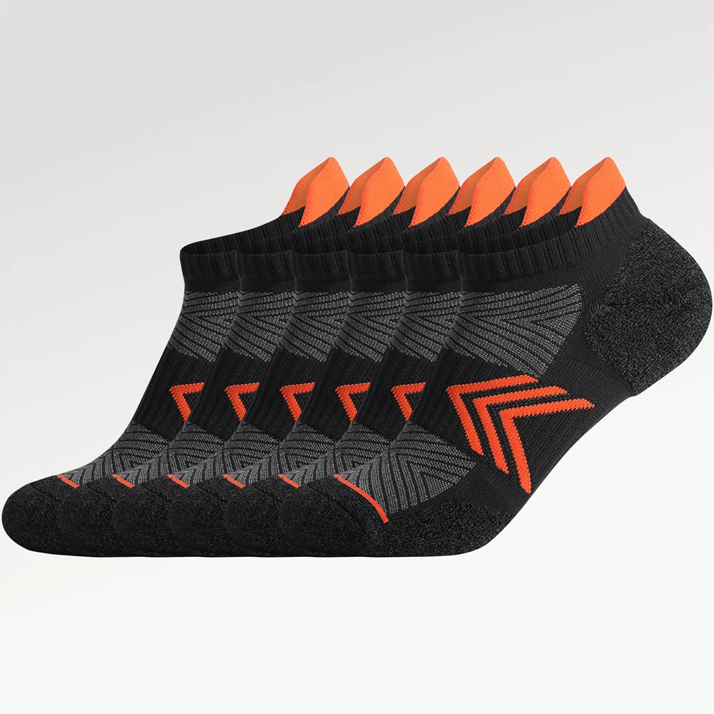 Mens Anti Slip Grip Running Socks 6 Pack Terry Antibacterial