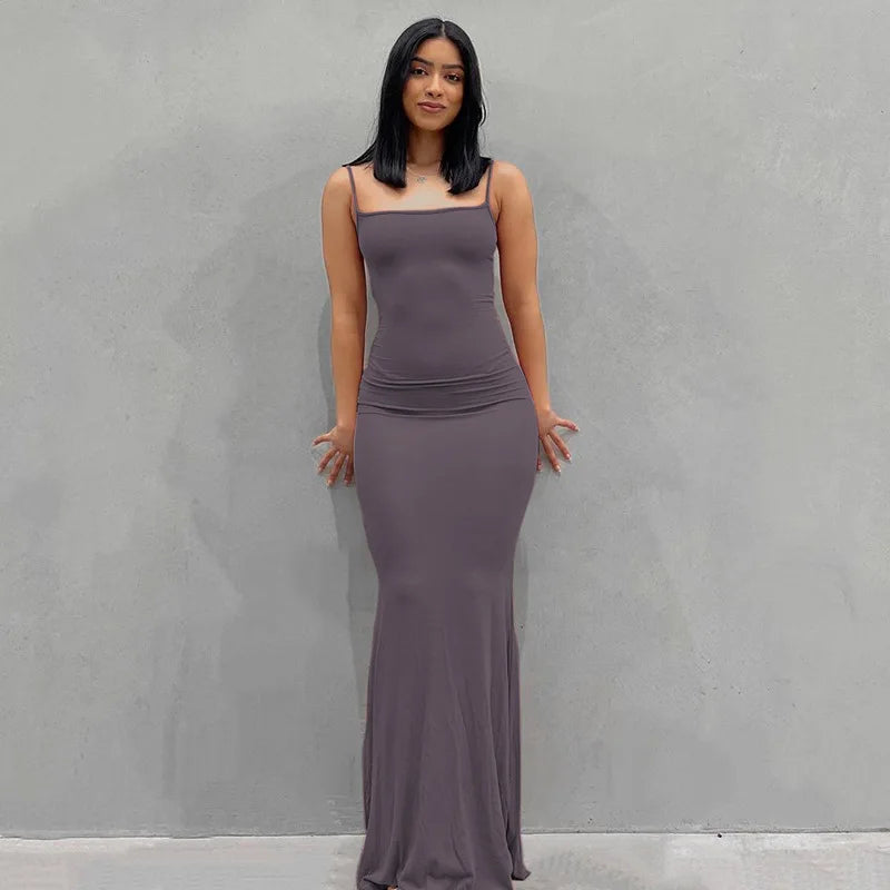 2024 Summer Dresses For Women Sexy Black Spaghetti Strap Maxi