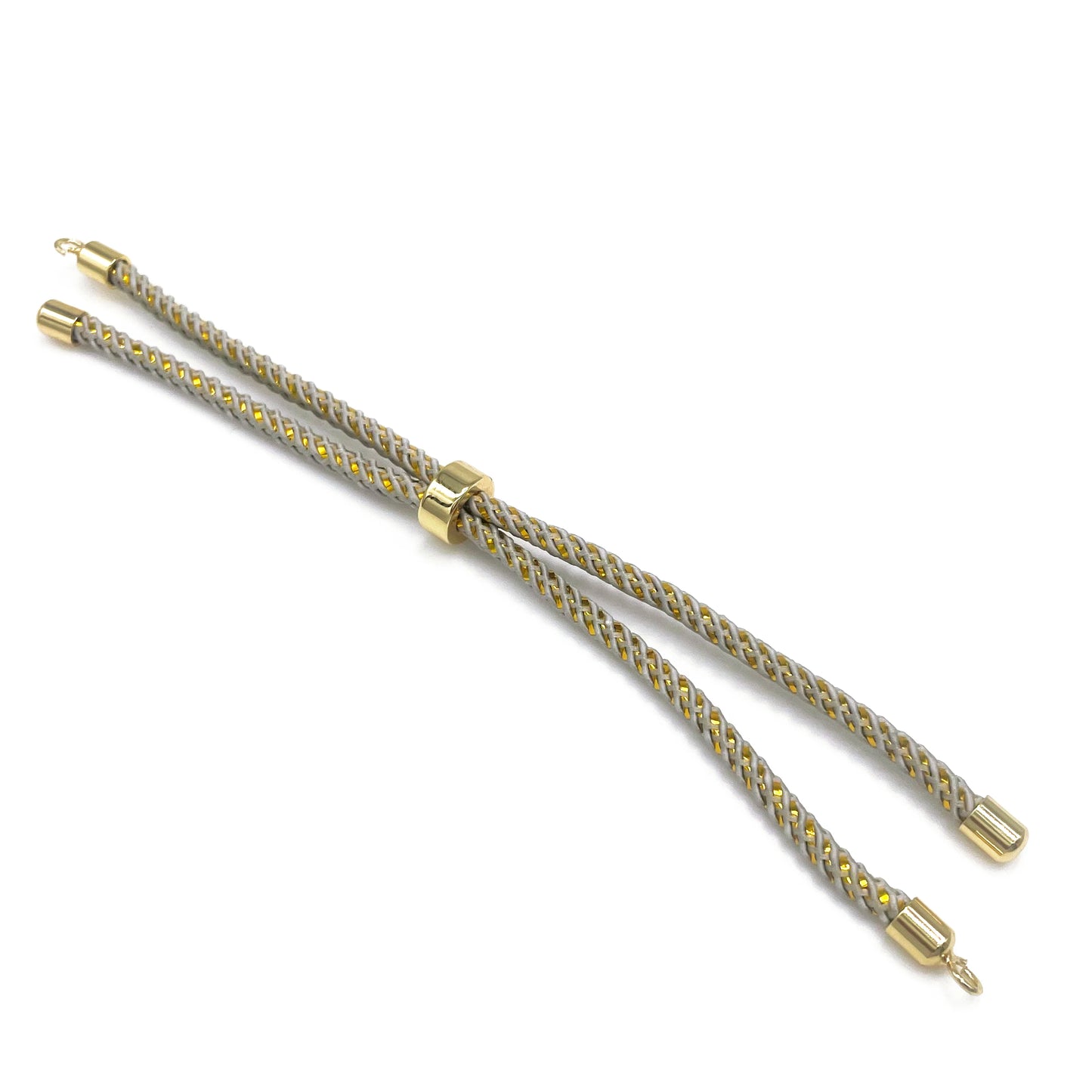 Adjustable Nylon Rope Bracelet Set with Brass Ends for DIY Jewelry Crafting