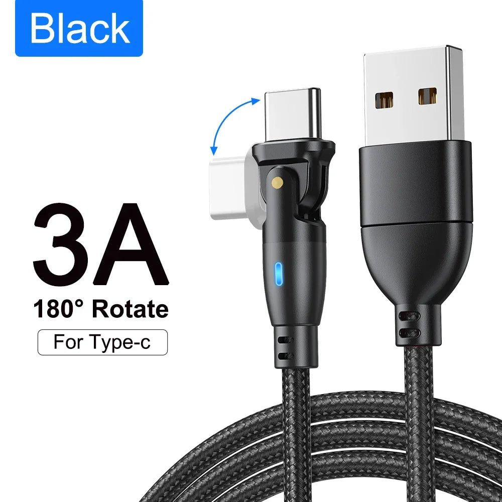 AUFU 100W USB C Fast Charging Cable 3M 5A PD Power Cord with 180 Degree Rotate for MacBook iPad Samsung Xiaomi