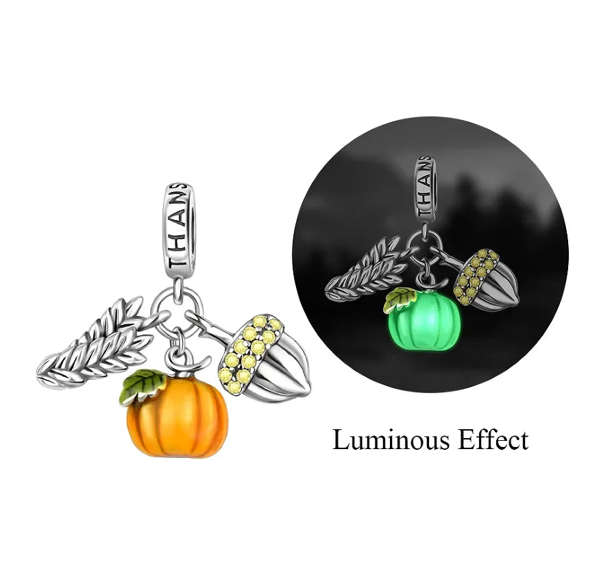 925 Sterling Silver Halloween Charms Pumpkin Ghost Witch Hat Pendant Beads for DIY Bracelet Necklace