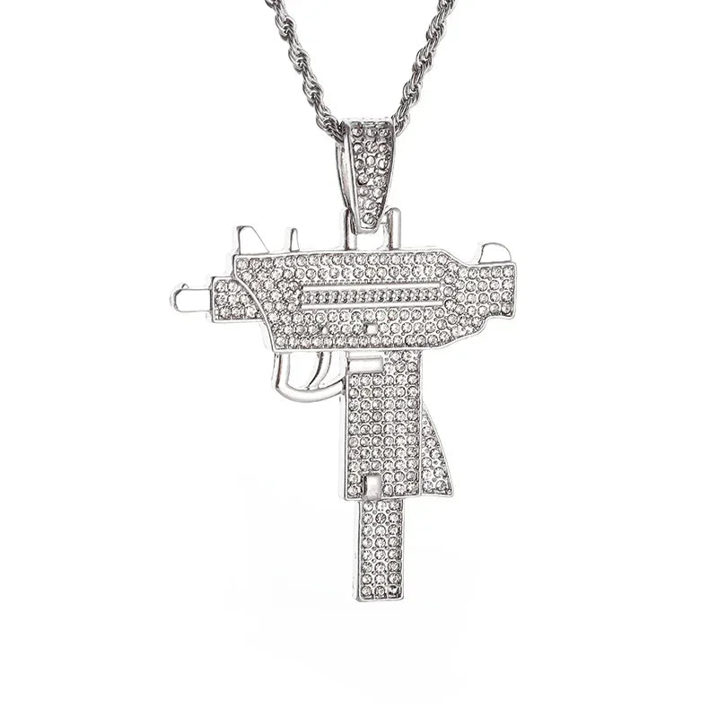 Cubic Zirconia Hip Hop XO Pendant Necklace for Men and Women