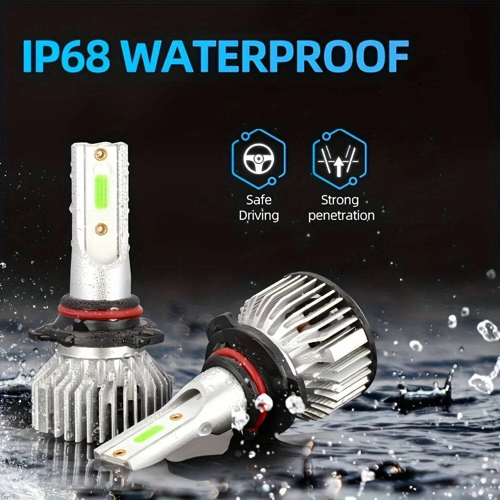 8000K Ice Blue LED Headlight Bulbs 25000LM Ultra Bright Hi Lo Beam Fit 99 Percent Vehicles 2 Pack