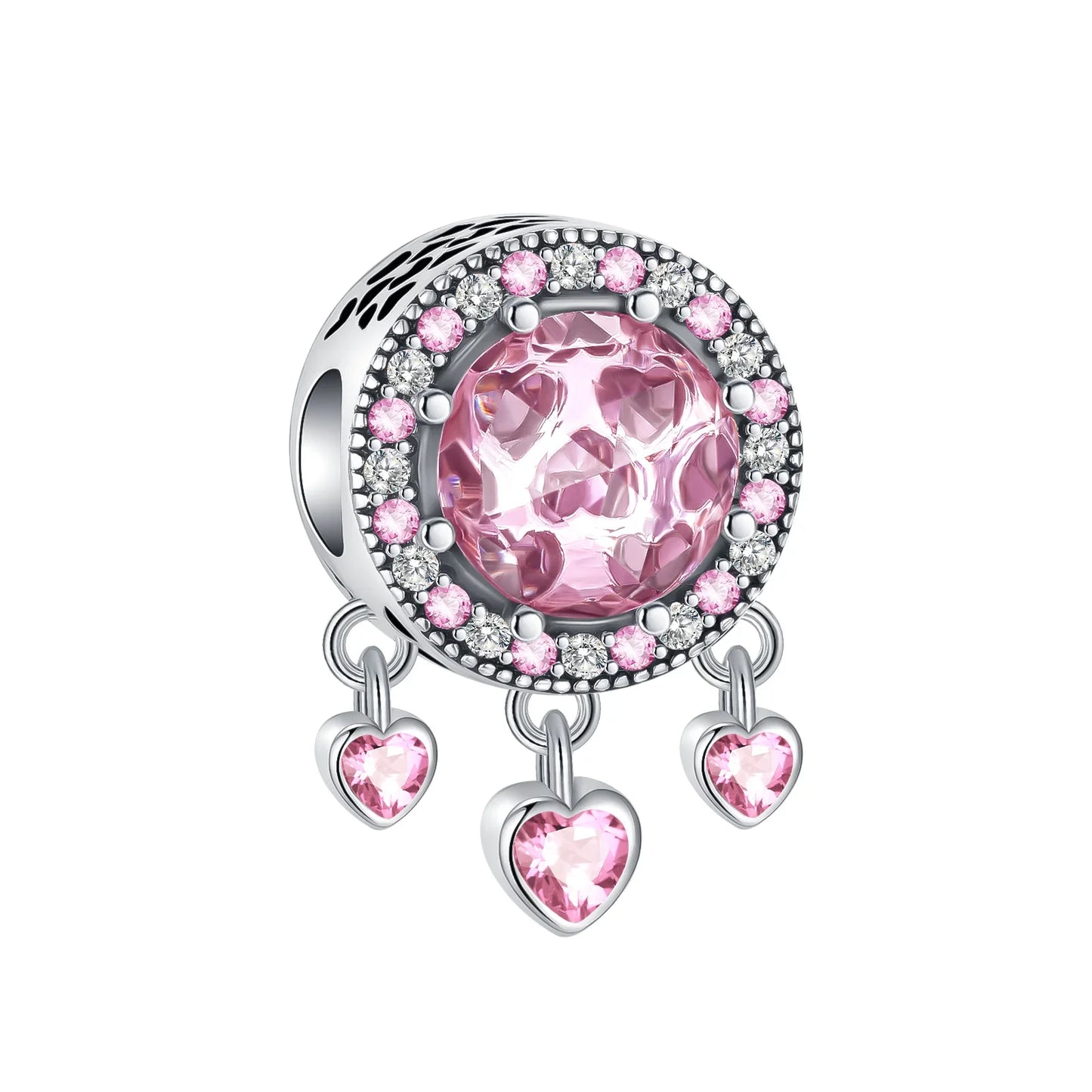 925 Sterling Silver Pink Heart Cat Claw Colorful Flower Charms for Women DIY Jewelry Pendants Bracelets Necklace