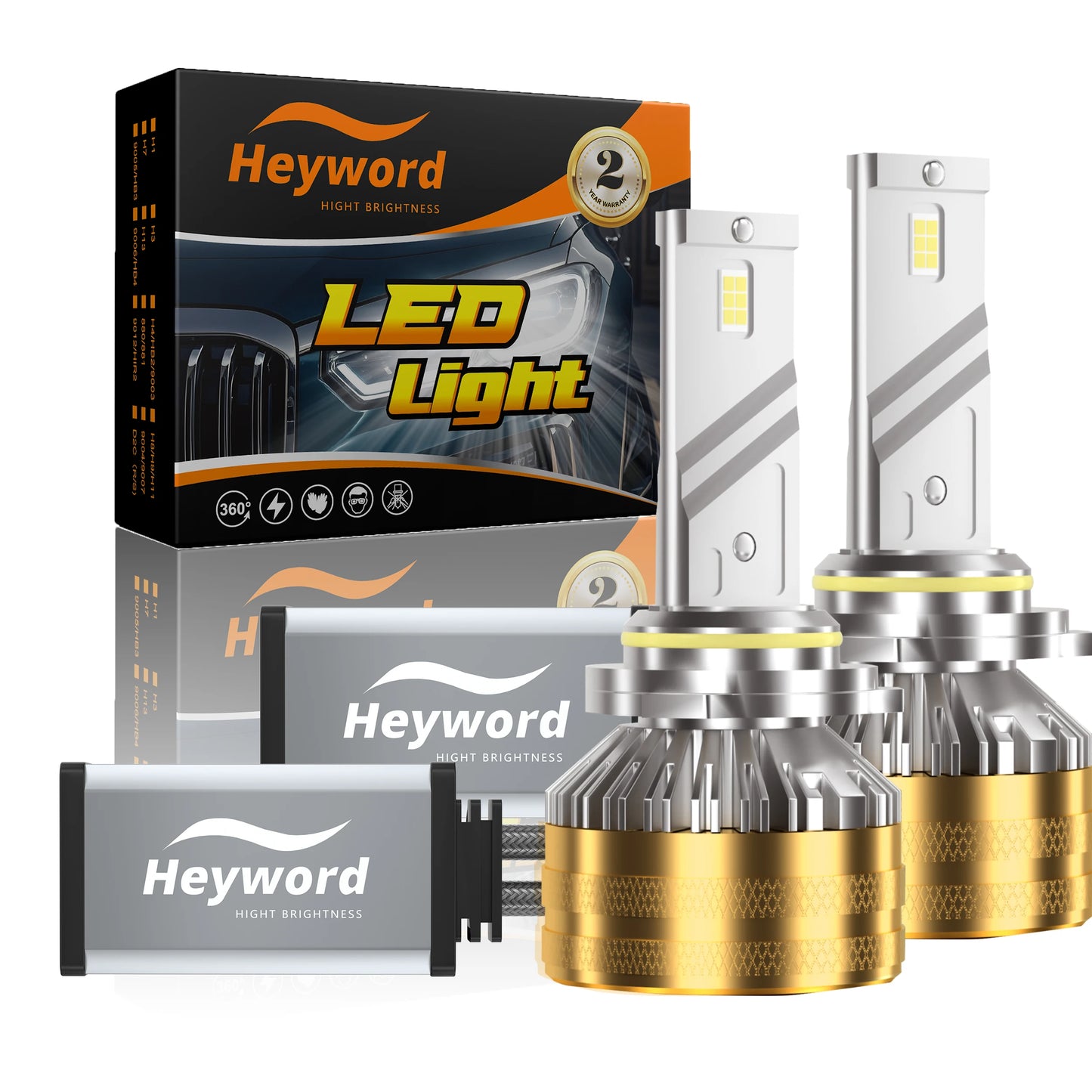 Heyword Truck LED Headlights 12V 24V H7 H4 H11 6000K