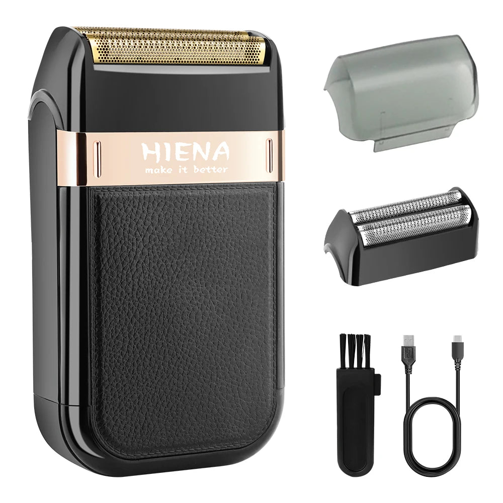 HIENA Pro Electric Shaver for Men Rechargeable Stainless Steel Hair Clipper with Floating Head Wet and Dry Use