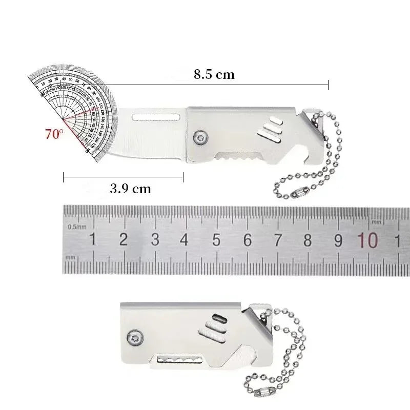 Mini Outdoor Folding Steel Knife - Portable & Sharp Cutting Tool for Camping & Survival WHITE
