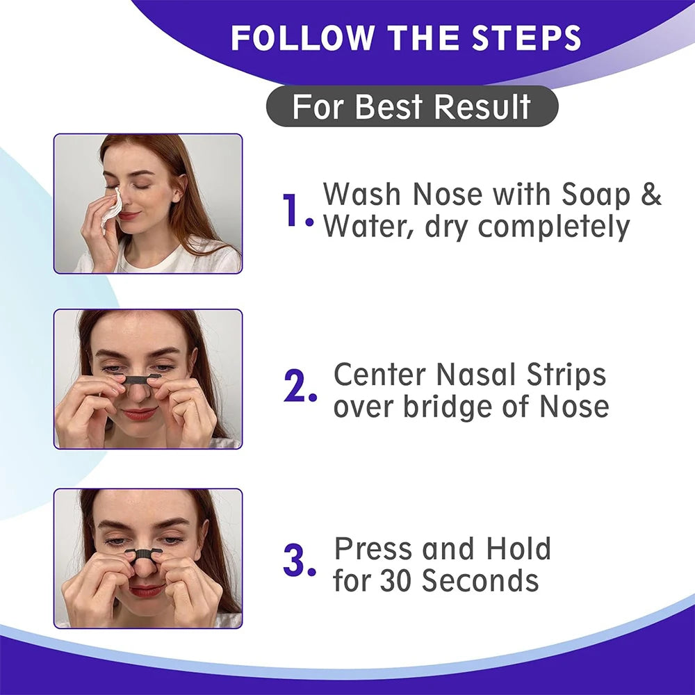 Black Nose Strips Extra Strength Anti Snoring Nasal Strips for Adults and Children 90 60 30 Pack for Better Sleep and Non Invasive Snore Relief