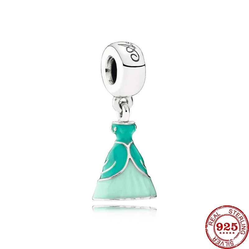 Mermaid Princess 925 Silver Dangle Charm Top Rated DIY Jewelry for Bracelets and Necklaces F113