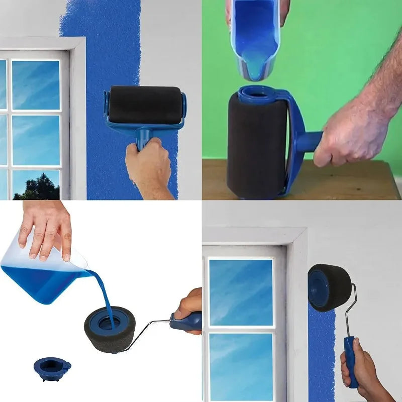 Latex Paint Wall Brush Self Priming Large Drum Roller Tool for Effortless Room Painting