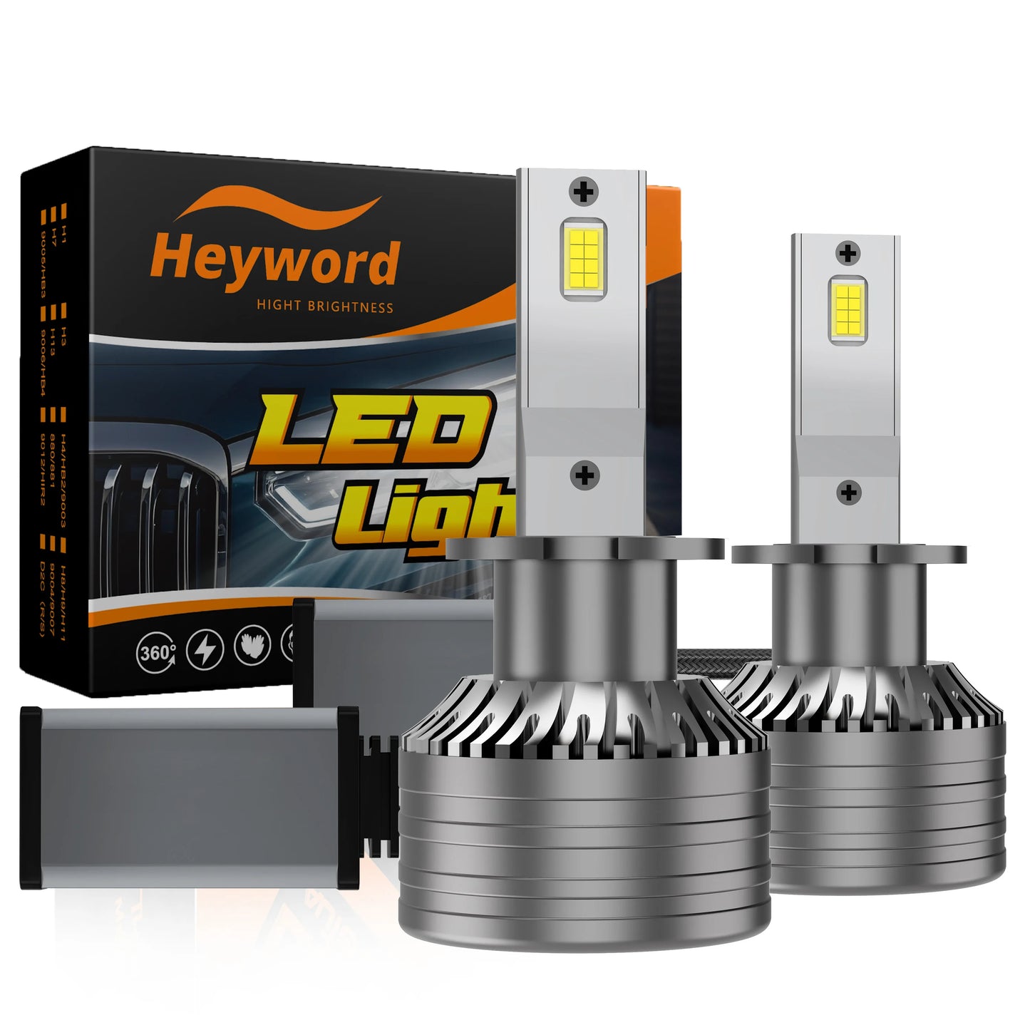 Heyword H7 60000LM LED Canbus 6000K Ultra Bright Headlight