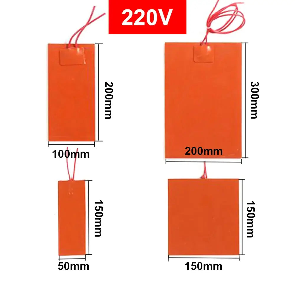 12V 220V Silicone Rubber Heating Pad Flexible Waterproof Heater