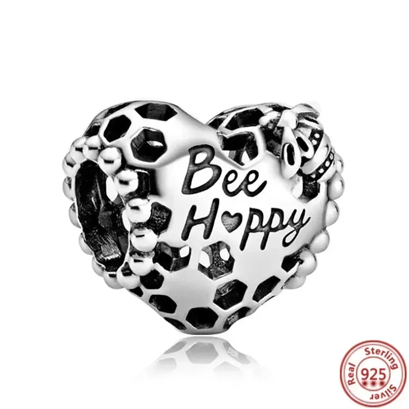 925 Sterling Silver Heart Family Tree Snowflake Animal Charms Beads for DIY Bracelet Women Jewelry Gift