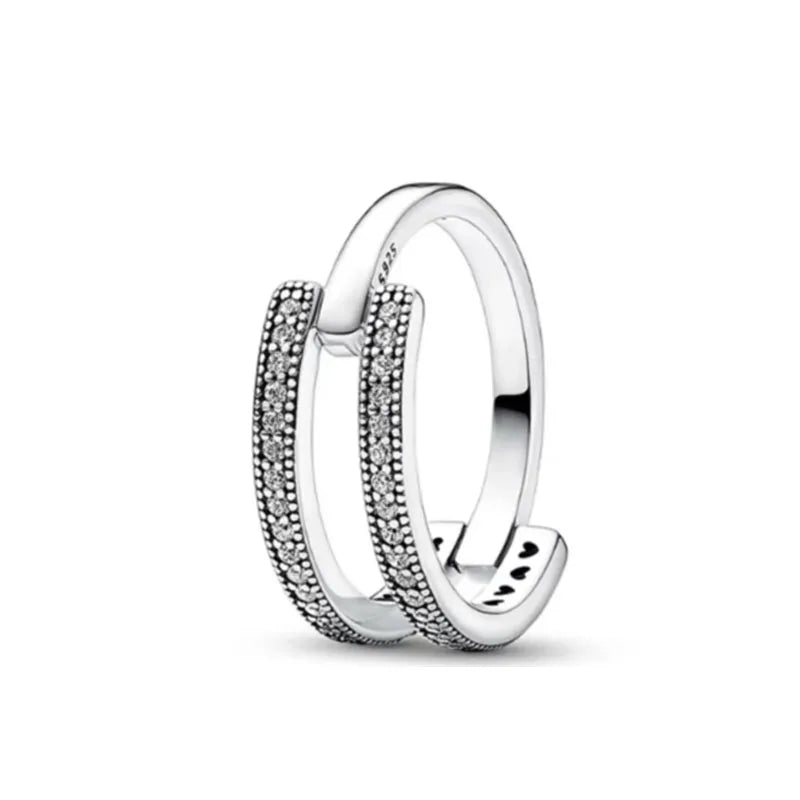 Elegant 925 Sterling Silver Pink Heart Ring for Weddings and Valentine's Day Gifts B4653