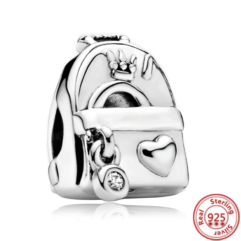 925 Sterling Silver Travel-Themed Charm Beads for Bracelets N167