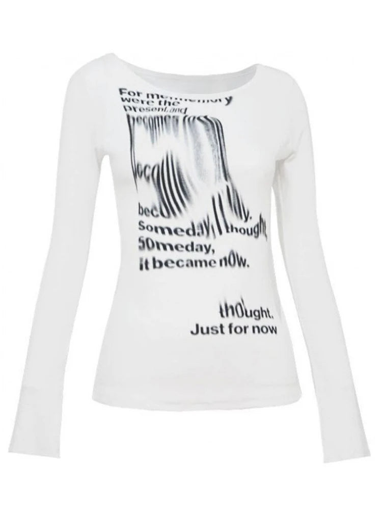 Graffiti Letter Print Womens Crop Top Streetwear Tee