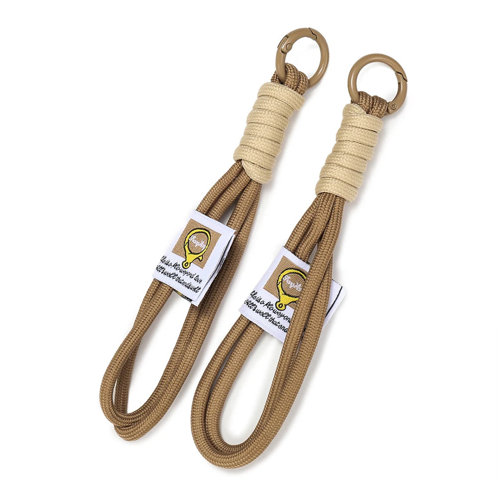 Iridescent Braid Rope Keychain Carabiner for Backpack and DIY Jewelry
