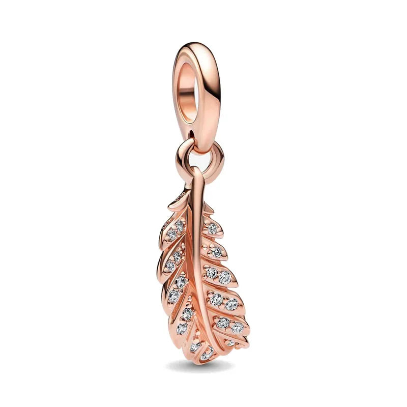 925 Silver Plated Rose Gold Blue Green DIY Beads Necklace