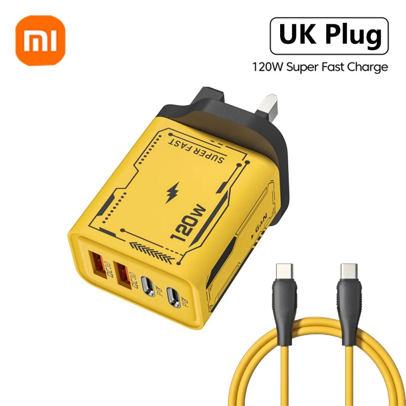 Xiaomi 120W Ultra Fast GaN USB C Charger Quick Charge 3.0 Type C Power Adapter For iPhone Samsung And Xiaomi