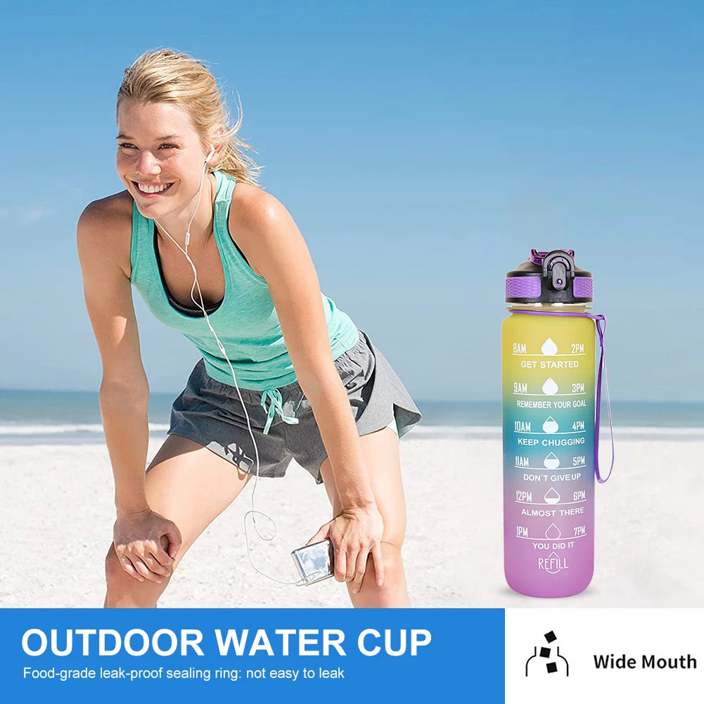 1L Silicone Leakproof Sport Water Bottle For Travel