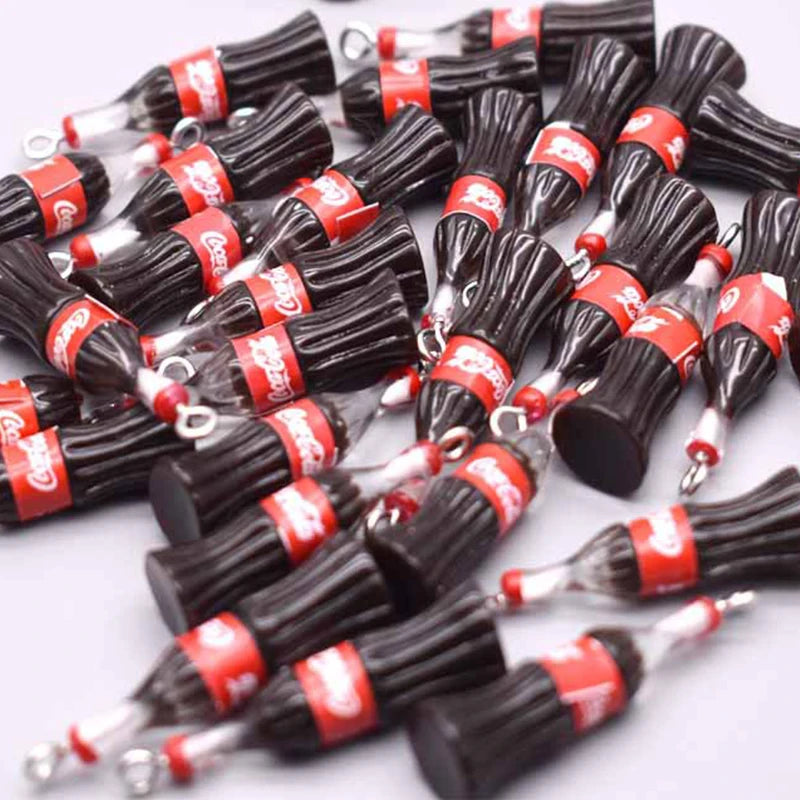 Charming 3D Drink Bottle Resin Pendants for DIY Jewelry and Keychains