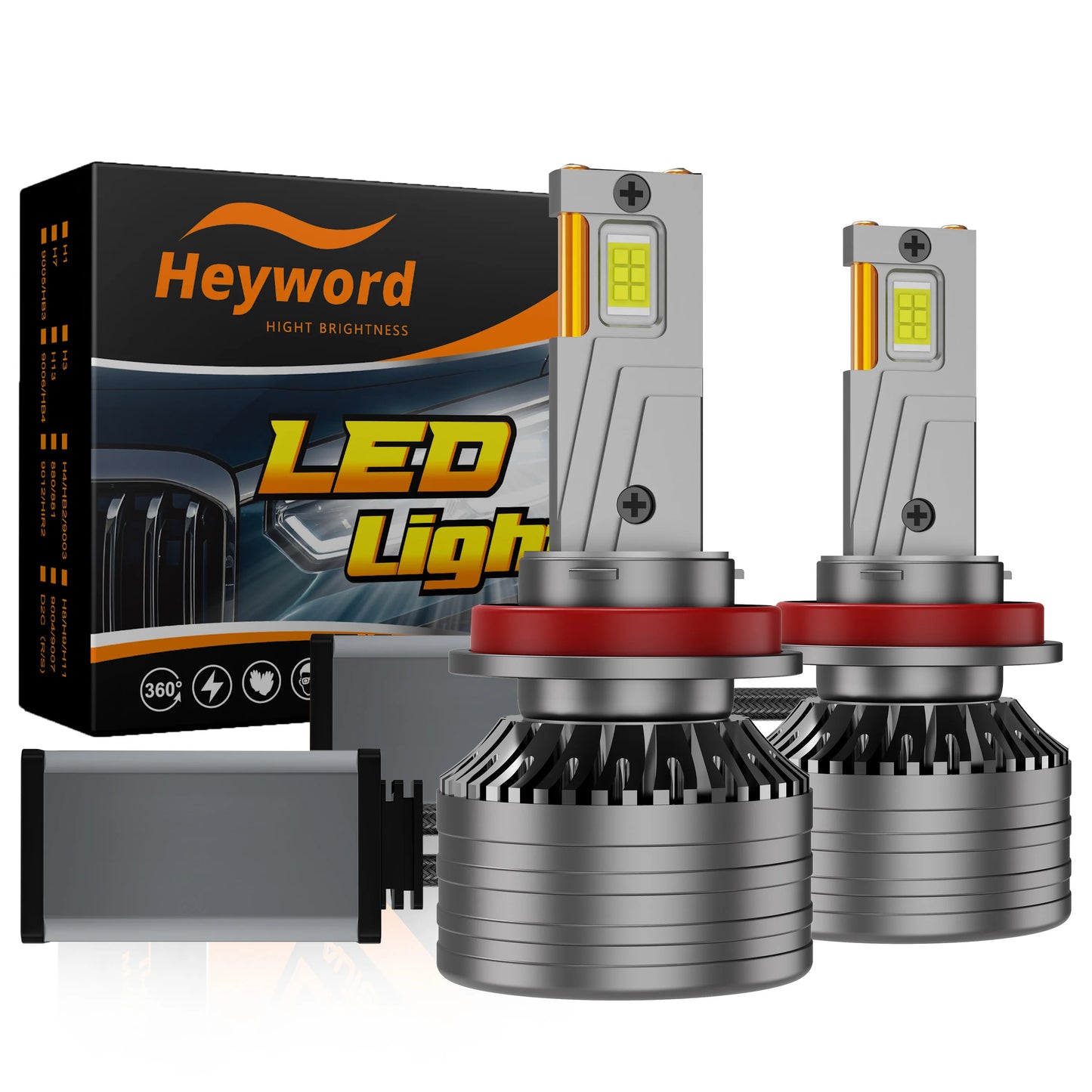 Heyword H7 60000LM LED Canbus 6000K Ultra Bright Headlight
