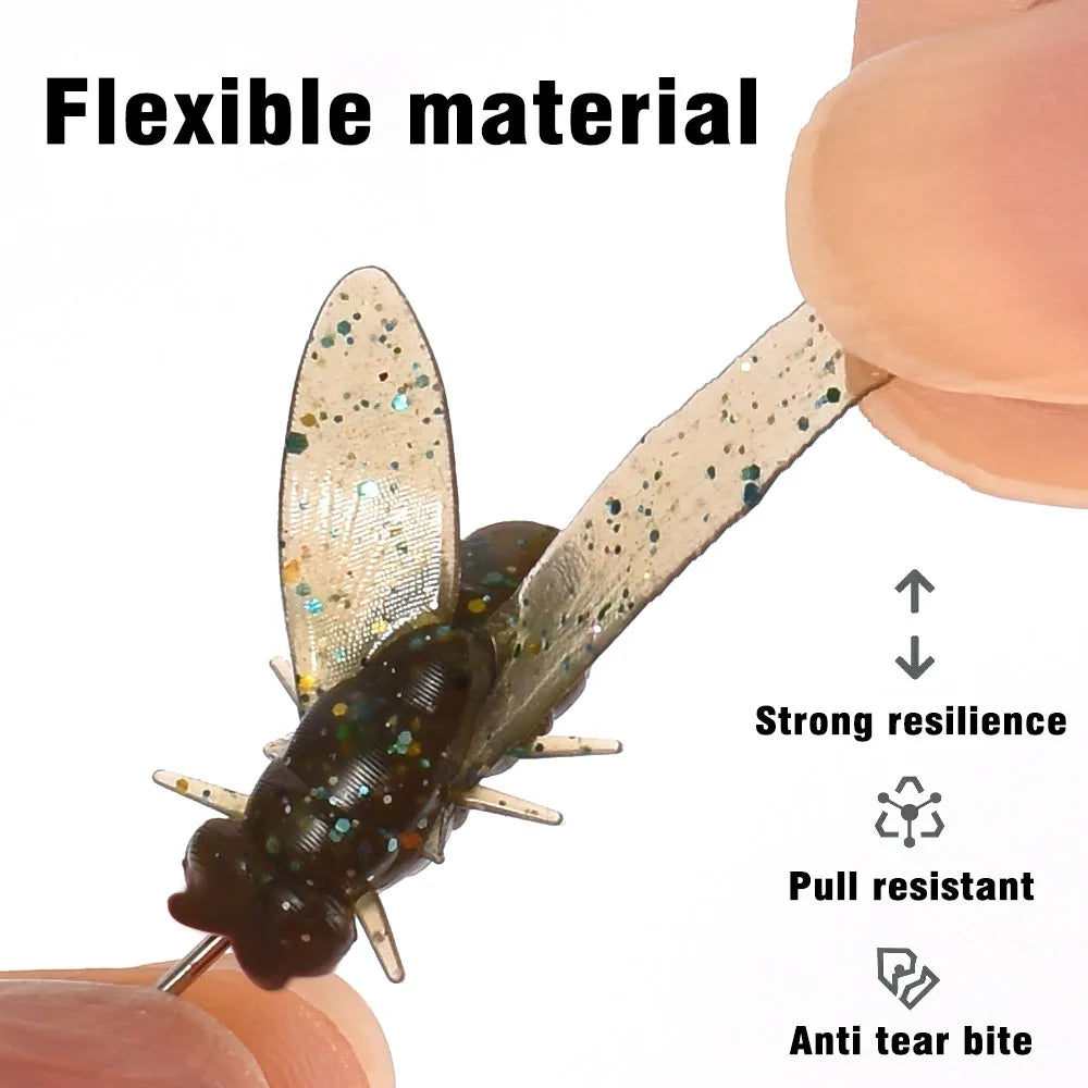 MNFT Mini Bionic Fly Fishing Bait Fly Hook Soft Bait Gear