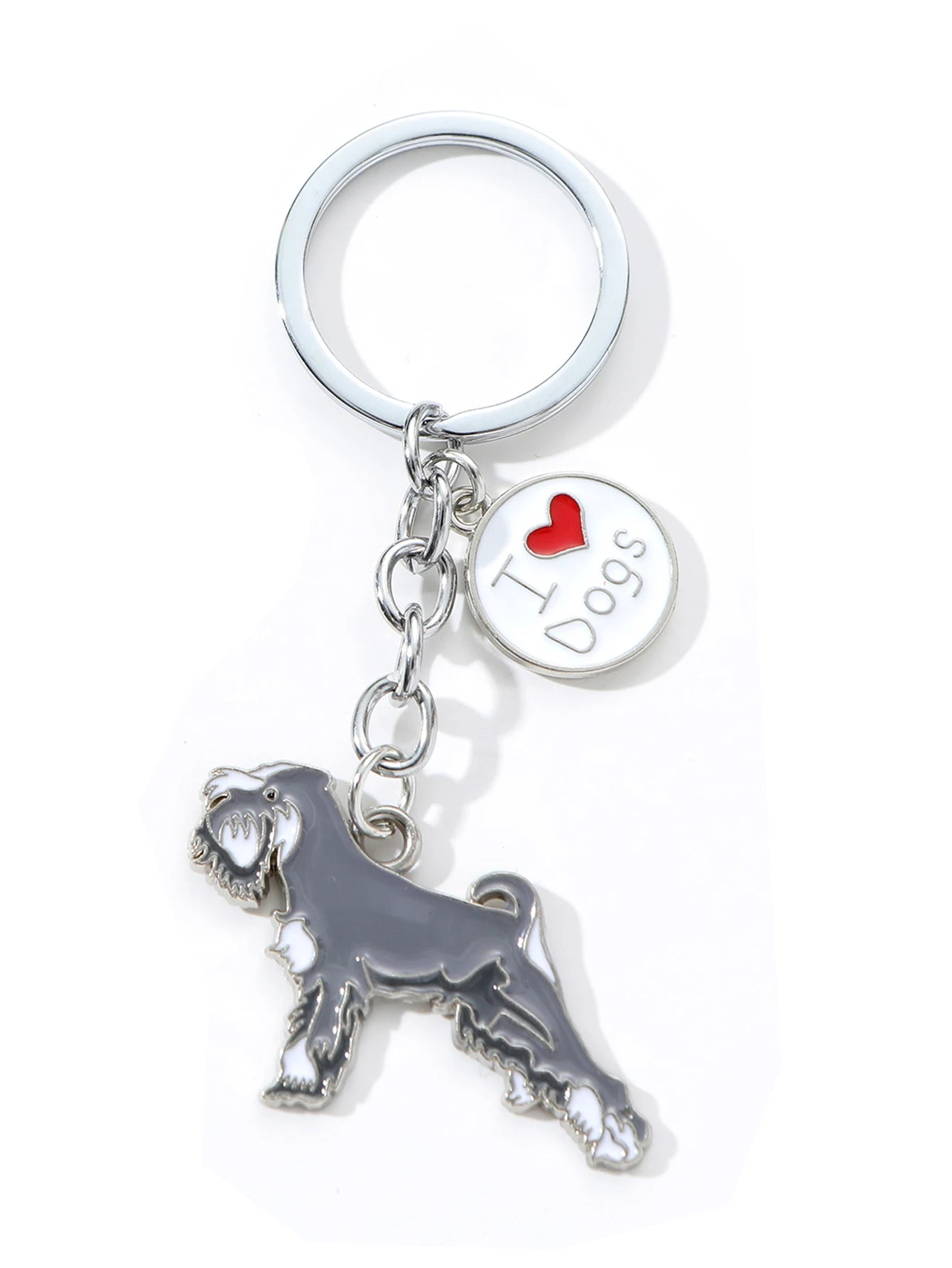 Alaska Husky Cartoon Dog Keychain for Pet Lovers - Cute Silver Zinc Alloy Accessory for Men and Women