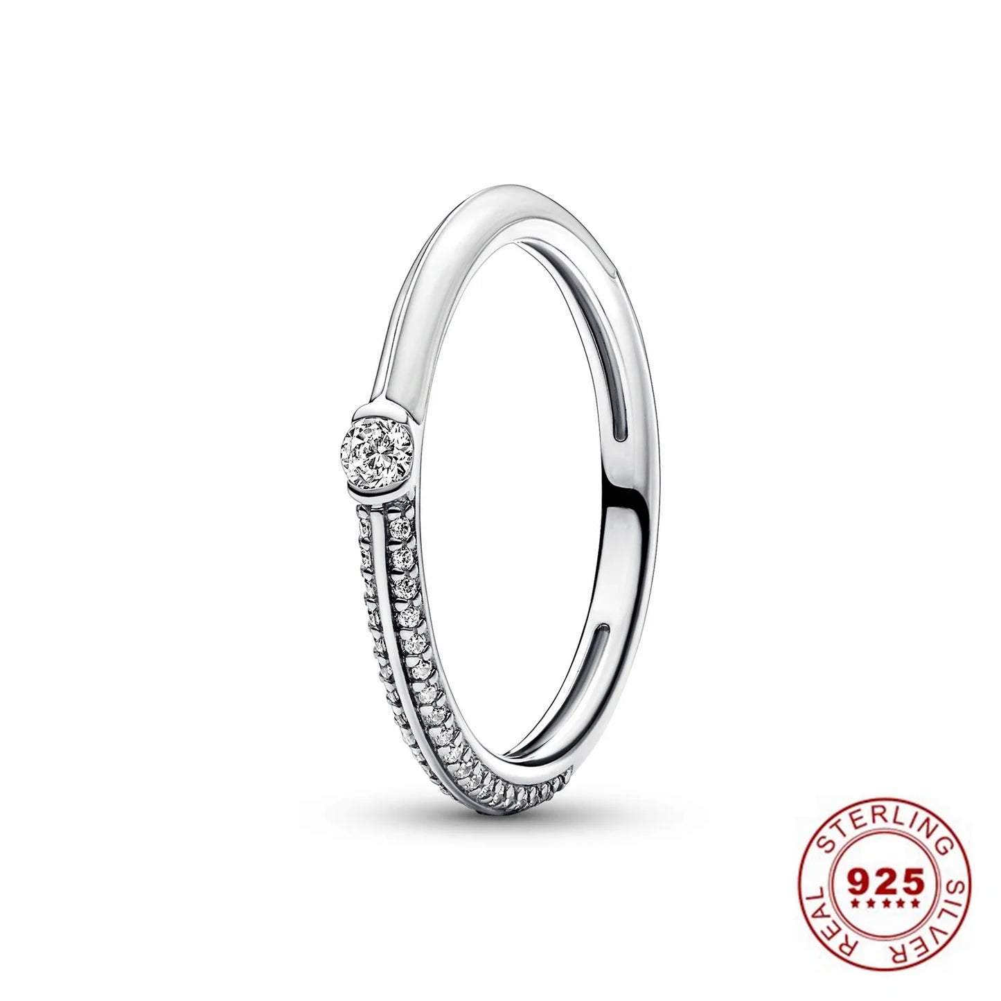 Hot Sale Original 925 Sterling Silver Tiara Heart Sparkling Wedding Ring for Women with Crystals PAR301