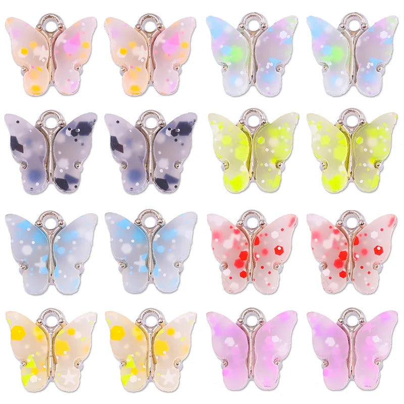 Vibrant Butterfly Resin Charms Set for DIY Women's Dangle Earrings Jewelry Making