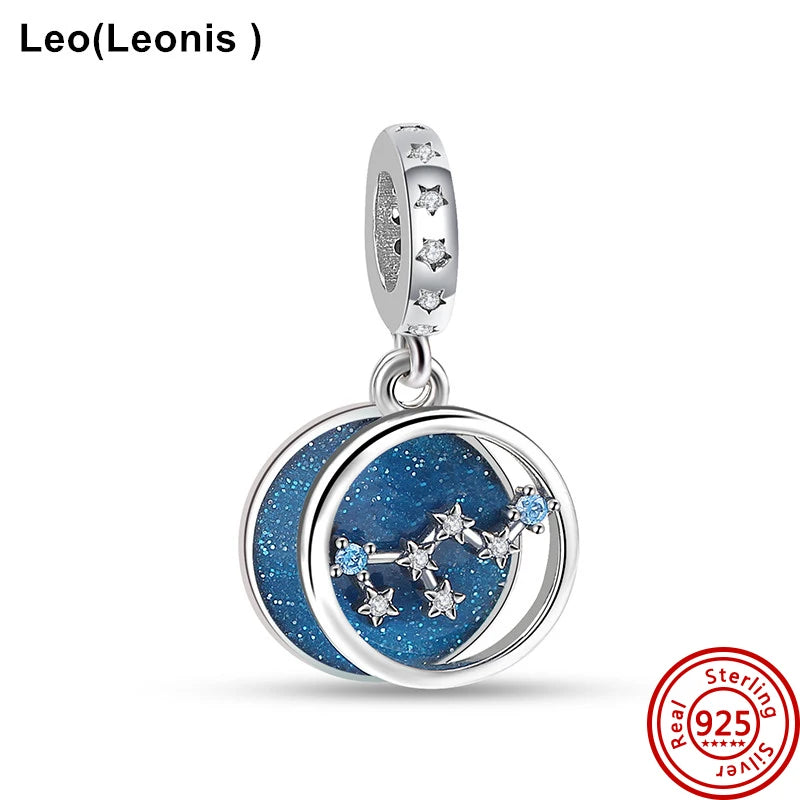 Fit Original Pantaro 925 Silver Zodiac Charm Bracelet with Colorful Zircon Beads N479